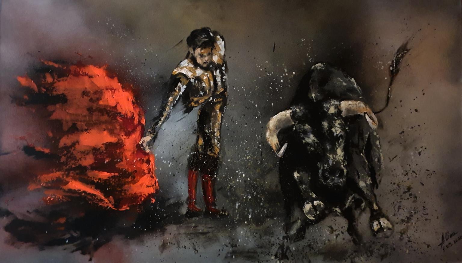 ArteDiAlina.com painting: The Lonely Bull